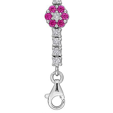 Stella Grace Sterling Silver Lab-Created Ruby & Lab-Created White Sapphire Tennis Bracelet