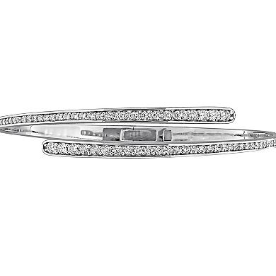 Stella Grace Sterling Silver Lab-Created White Sapphire Wrap Bangle Bracelet