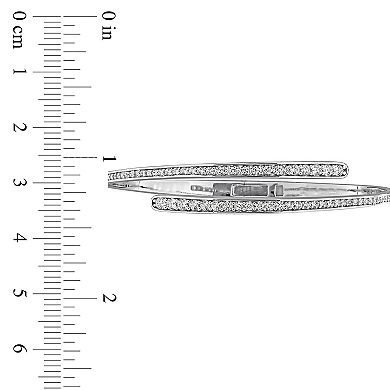 Stella Grace Sterling Silver Lab-Created White Sapphire Wrap Bangle Bracelet