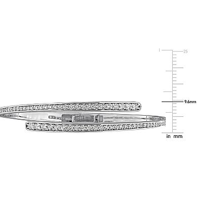 Stella Grace Sterling Silver Lab-Created White Sapphire Wrap Bangle Bracelet