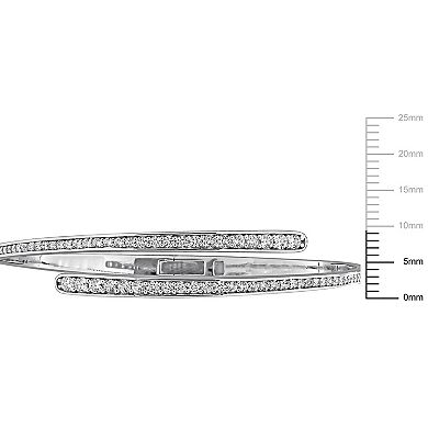 Stella Grace Sterling Silver Lab-Created White Sapphire Wrap Bangle Bracelet