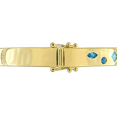 Stella Grace Sterling Silver London Blue & Sky Blue Topaz Bangle Bracelet