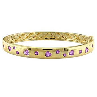 Stella Grace Sterling Silver Amethyst Bangle Bracelet