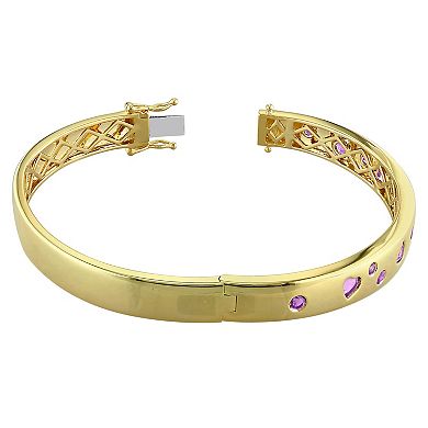 Stella Grace Sterling Silver Amethyst Bangle Bracelet