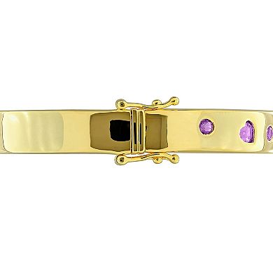 Stella Grace Sterling Silver Amethyst Bangle Bracelet