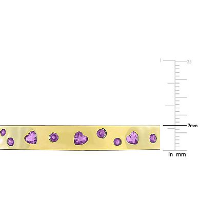 Stella Grace Sterling Silver Amethyst Bangle Bracelet