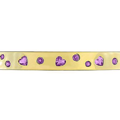 Stella Grace Sterling Silver Amethyst Bangle Bracelet