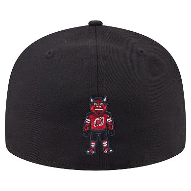 Men's New Era Black New Jersey Devils Active Mascot 59FIFTY Fitted Hat