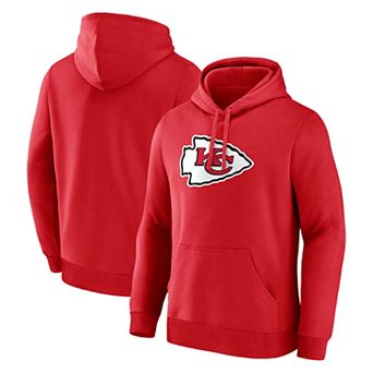 Men's Logo Athletic Red Kansas City Chiefs Primary Logo Hoodie