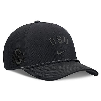 Unisex Nike Black Ohio State Buckeyes Campus Prep Tonal Rope Rise 5-Panel Adjustable Hat