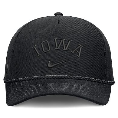 Unisex Nike Black Iowa Hawkeyes Campus Prep Tonal Rope Rise 5-Panel Adjustable Hat