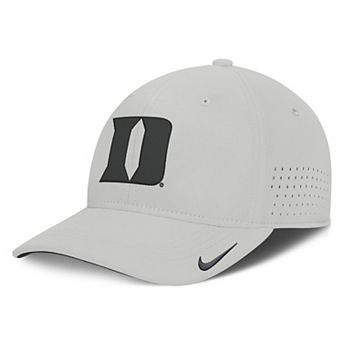 Men's Nike Gray Duke Blue Devils 2026 Sideline Practice AeroBill Swooshflex Dri-FIT Hat