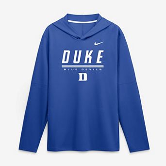 Men's Nike Royal Duke Blue Devils 2026 Sideline Lightweight Long Sleeve Hooded Dri-FIT Top