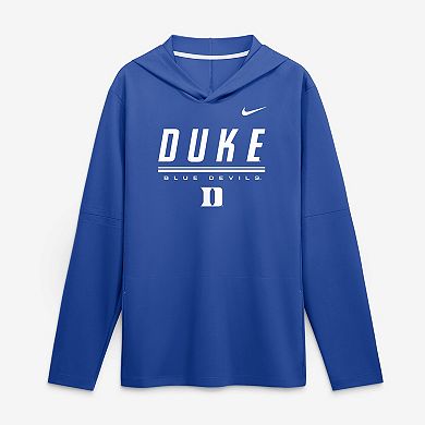 Men's Nike Royal Duke Blue Devils 2026 Sideline Lightweight Long Sleeve Hooded Dri-FIT Top