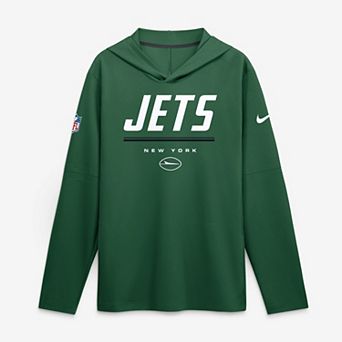 Men's Nike Green New York Jets Sideline Lightweight Long Sleeve Hooded Dri-FIT Top