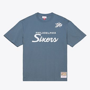 Men's Mitchell & Ness Gray Philadelphia 76ers Thunderstorm Short Sleeve T-Shirt