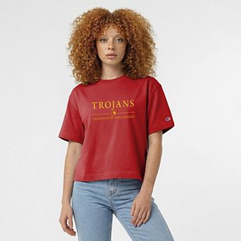 Women's Champion Cardinal USC Trojans Waist Length Wordmark T-Shirt