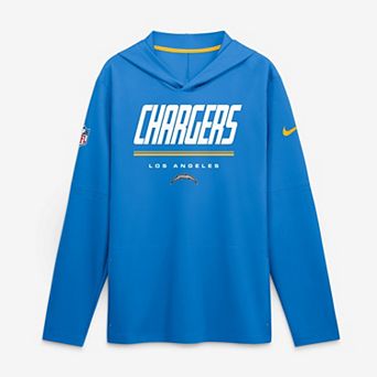 Men's Nike Powder Blue Los Angeles Chargers Sideline Lightweight Long Sleeve Hooded Dri-FIT Top