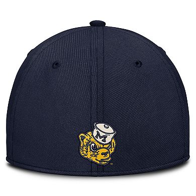 Men's Nike Natural/Navy Michigan Wolverines Legacy Swooshflex Dri-FIT Hat