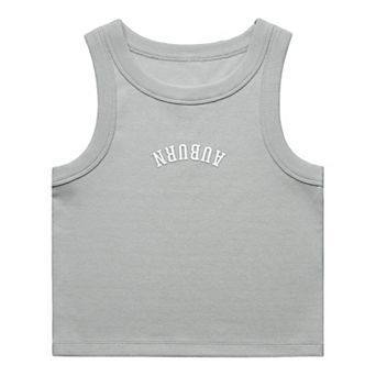 Women's Uscape Apparel Gray Auburn Tigers Upside Down Embroidery Ribbed Tank Top