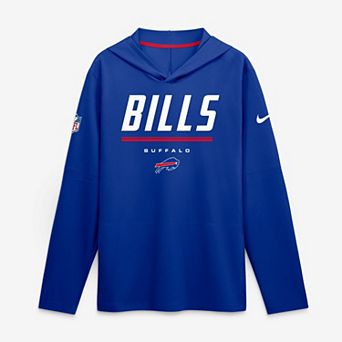 Men's Nike Royal Buffalo Bills Sideline Lightweight Long Sleeve Hooded Dri-FIT Top
