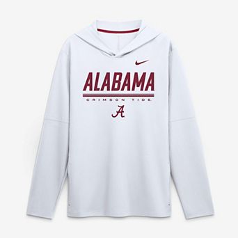 Men's Nike White Alabama Crimson Tide 2026 Sideline Lightweight Long Sleeve Hooded Dri-FIT Top