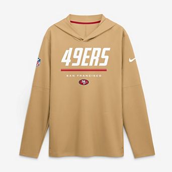 Men's Nike Gold San Francisco 49ers Sideline Lightweight Long Sleeve Hooded Dri-FIT Top