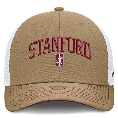 Unisex Nike Beige/Cardinal Stanford Cardinal Primetime Arched Trucker Adjustable Hat