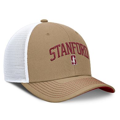 Unisex Nike Beige/Cardinal Stanford Cardinal Primetime Arched Trucker Adjustable Hat