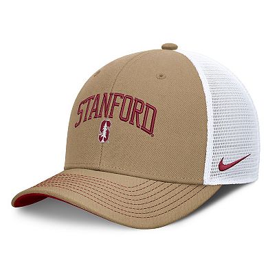 Unisex Nike Beige/Cardinal Stanford Cardinal Primetime Arched Trucker Adjustable Hat