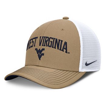 Unisex Nike Beige/Navy West Virginia Mountaineers Primetime Arched Trucker Adjustable Hat