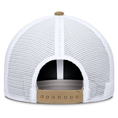 Unisex Nike Beige/Navy West Virginia Mountaineers Primetime Arched Trucker Adjustable Hat