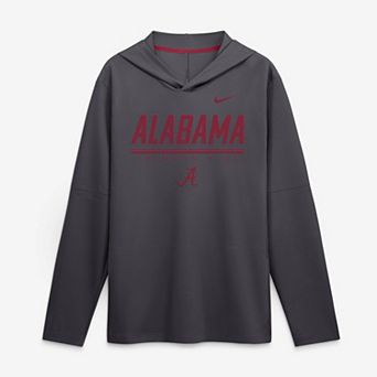 Men's Nike Anthracite Alabama Crimson Tide 2026 Sideline Lightweight Long Sleeve Hooded Dri-FIT Top