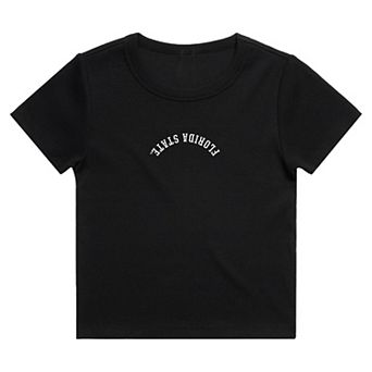 Women's Uscape Apparel Black Florida State Seminoles Upside Down Embroidery Ribbed T-Shirt
