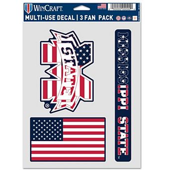 WinCraft Mississippi State Bulldogs Three-Piece Stars & Stripes Fan Decal Set