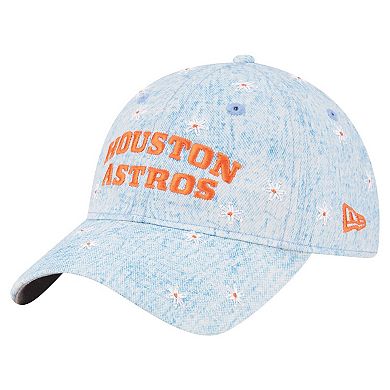Women's New Era Light Blue Houston Astros Daisy All Over 9TWENTY Adjustable Hat