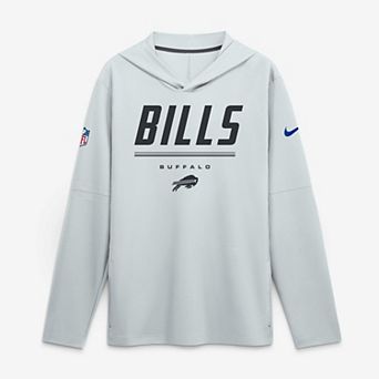 Men's Nike Platinum Buffalo Bills Sideline Lightweight Long Sleeve Hooded Dri-FIT Top