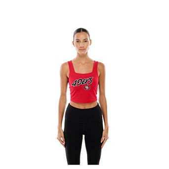 Women's New Era Scarlet San Francisco 49ers Reversible Cropped Sport Classics Tank Top