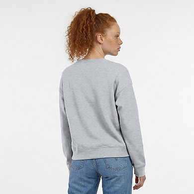 Women's Champion Heather Gray Clemson Tigers Academic Crest Powerblend Crewneck Sweatshirt