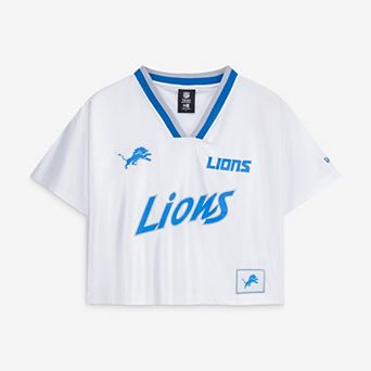 Women's New Era White Detroit Lions Sport Classics Boxy Cropped Fashion Jersey