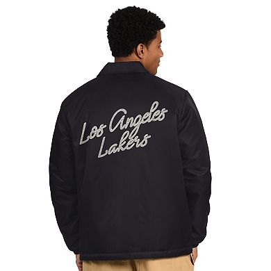 Men's Starter Black Los Angeles Lakers Coaches Jacket