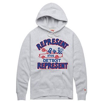Unisex Homage Ash Detroit Pistons Represent Tri-Blend Hoodie