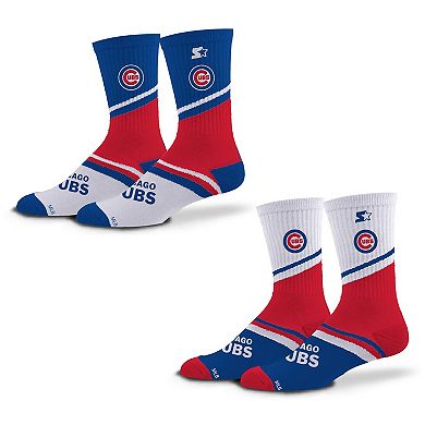 Unisex Starter Royal/Red Chicago Cubs Old School Two-Pack Crew Socks Set