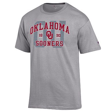 Men's Champion Heather Gray Oklahoma Sooners Varsity T-Shirt