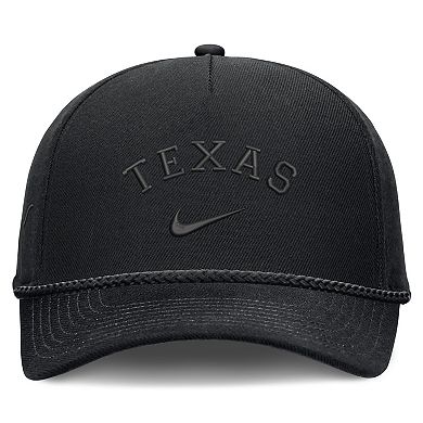 Unisex Nike Black Texas Longhorns Campus Prep Tonal Rope Rise 5-Panel Adjustable Hat