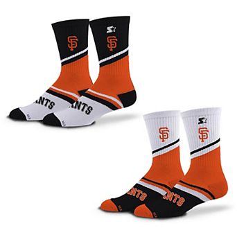 Unisex Starter Black/Orange San Francisco Giants Old School Two-Pack Crew Socks Set