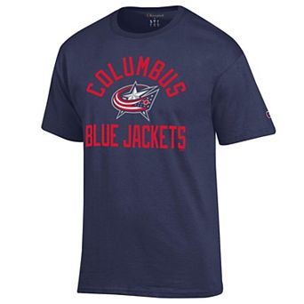 Men's Champion Navy Columbus Blue Jackets Primary Logo Jersey T-Shirt