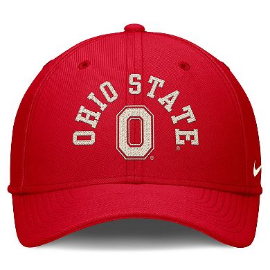 Men's Nike Scarlet Ohio State Buckeyes Campus Prep Chained & Arched Swooshflex Flex Hat