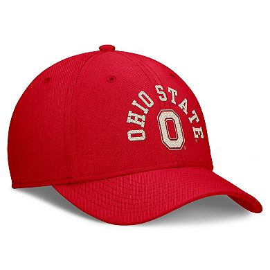 Men's Nike Scarlet Ohio State Buckeyes Campus Prep Chained & Arched Swooshflex Flex Hat