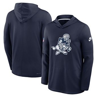 Men's Nike Navy Dallas Cowboys Sideline Dri-FIT Long Sleeve Hooded T-Shirt